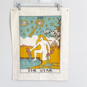 SHEETKART The Star Tarot Card Cloth Tapestry Wall Hanging 18” X 22” XVII Zodiac